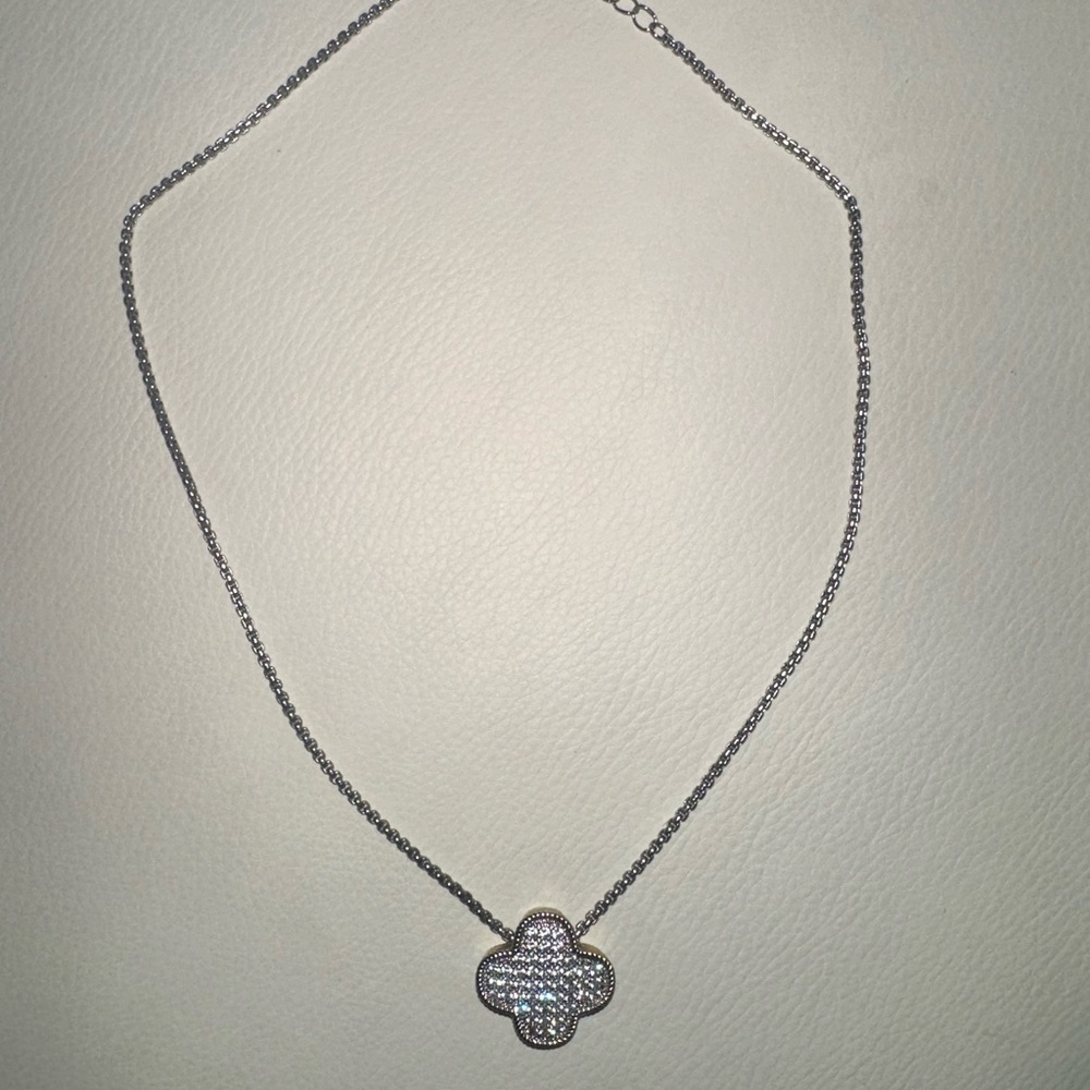 clover silver and gold sterling silver necklace